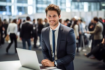 portrait of a male recruiter at a career fair