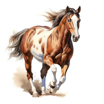 recommend clip art: Horse running in watercolor design.