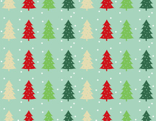 Obraz premium Christmas tree seamless pattern background. vector.