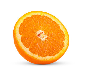 Half orange fruit isolated on transparent png