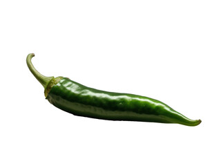 green chilly pepper isolated on transparent background