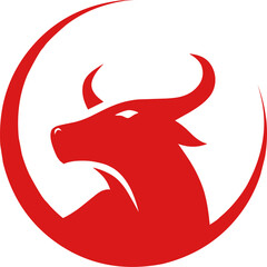 bull head silhouette design inside a circle