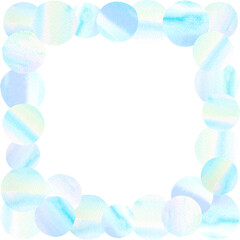 Fototapeta na wymiar シャーベットカラーの水玉で作った涼しげな正方形フレーム。