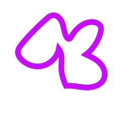 Purple outline abstract shapes vector 