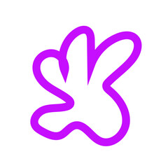 Purple outline abstract shapes vector 