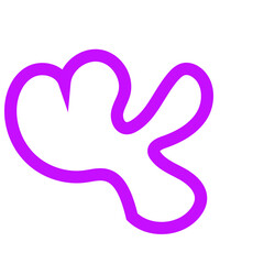 Purple outline abstract shapes vector 