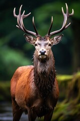 Close up of red deer stag.