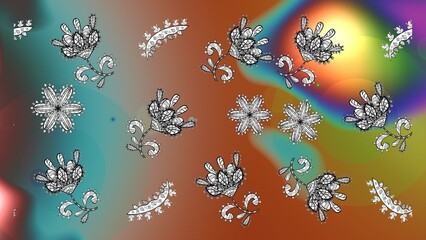 pattern on interesting elements on pleasant colors