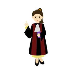A beautiful prosecutor wears her uniform illustration