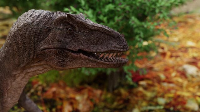 Velociraptor dinosaur in a 3D animation