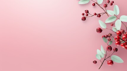 Berries on a pastel background