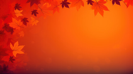 2D Fall Background with Maple Leaves 