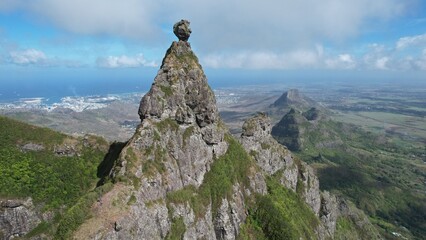 Fototapeta premium Mauritius island. Mount Pieter Both. The most amazing mountain on the island. View from above.