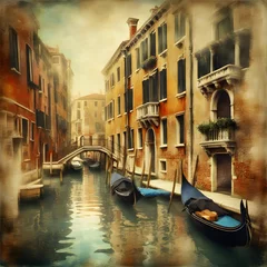 Keuken foto achterwand Rialtobrug amazing Venice artwork in painting style