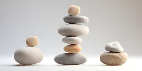 Fototapeta na wymiar balancing stones on clean background