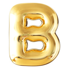 Gold Letter B Font Bubble