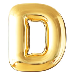Gold Letter D Font Bubble