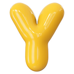 Yellow Letter Y Font Bubble
