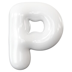 White Letter P Font Bubble