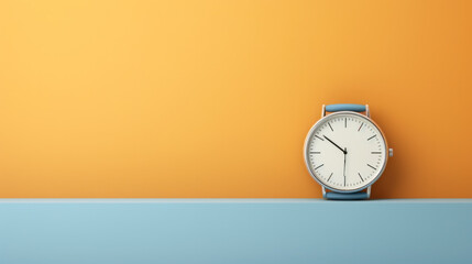 Luxury watch isolated on color background.