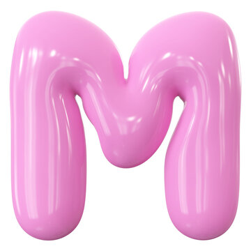 Pink Letter M Font Bubble