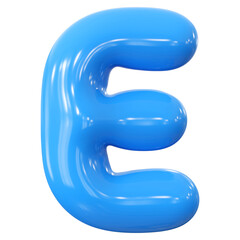 Blue Letter E Font Bubble