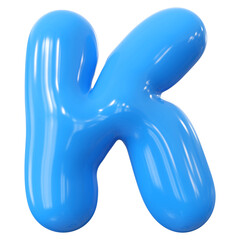 Blue Letter K Font Bubble