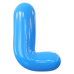 Blue Letter L Font Bubble