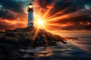 Lighthouse at sunset