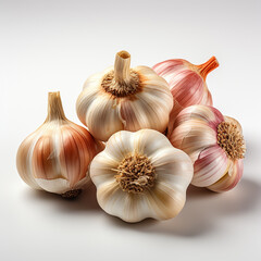 Garlic on white background