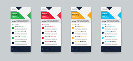 Modern creative corporate business dl flyer, Rollup or rack card layout concept background flyer brochure cover template for grow up your business to the next level