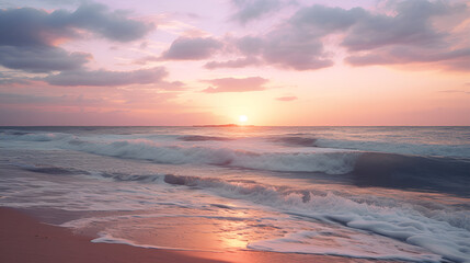 Fototapeta premium sunset at the beach | generative ai