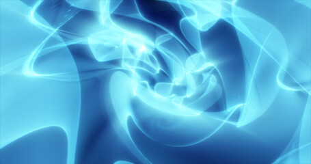 Abstract futuristic background made of blue glowing energy waves and hi-tech magic lines