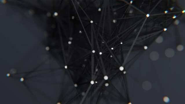 Black Moving lines form neuron connections