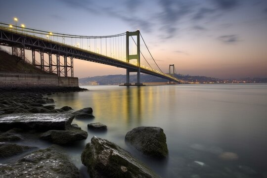 A magnificent bridge spanning Istanbul in Turkey. Generative AI