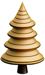 3d illustration of christmas tree icon isolated on white background. 3d icon for ui ux design