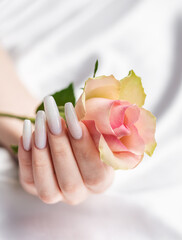 Stylish trendy female manicure.