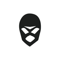 Criminal masked thief man face, robber icon. Bandit. Vector illustration style is flat iconic symbol