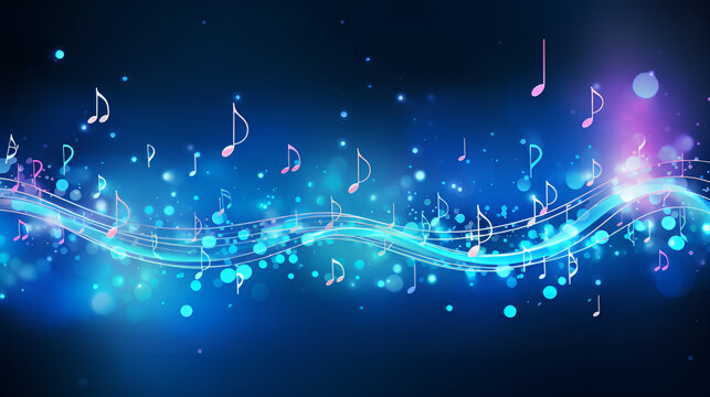 blue Music Note Background Images | generative ai