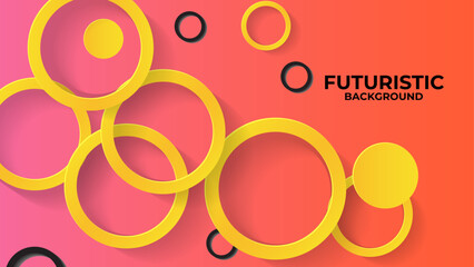 Obraz premium Futuristic abstract background. Glowing circle lines design. Modern shiny blue and pink geometric lines pattern. Future technology concept. Suit for poster, banner, cover, presentation, website