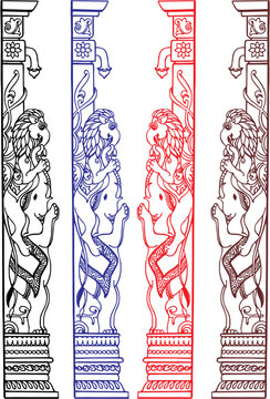elephant pillar graphics design