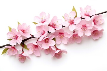 Naklejka na ściany i meble Sakura flowers isolated on white background.