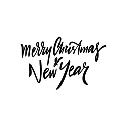 Merry Christmas and New Year script phrase.