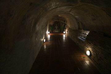Wat Umong at Chiang Mai province. The temple with a chapel as a tunnel.