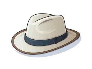 Doodle Hat with shadow, cartoon sticker, sketch, vector, Illustration, minimalistic