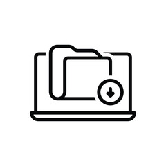 Black line icon for save 