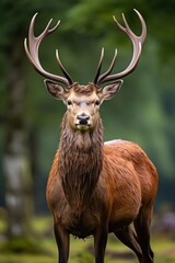 Close up of red deer stag.