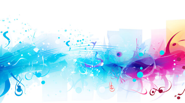 Colorful Music Note Background Images | generative ai