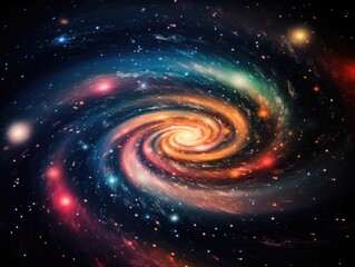 A spiral galaxy with stars in the background. Generative AI.