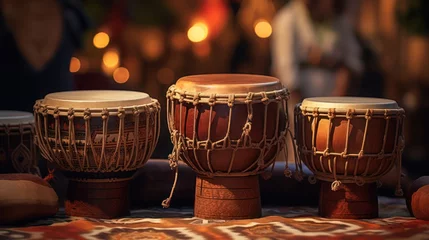 Fotobehang The rhythmic beats of African drums resonate © PRI